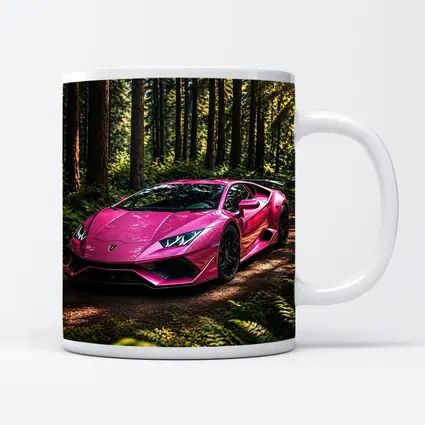 Pink Lamborghini Huracan Forest Dirt Road