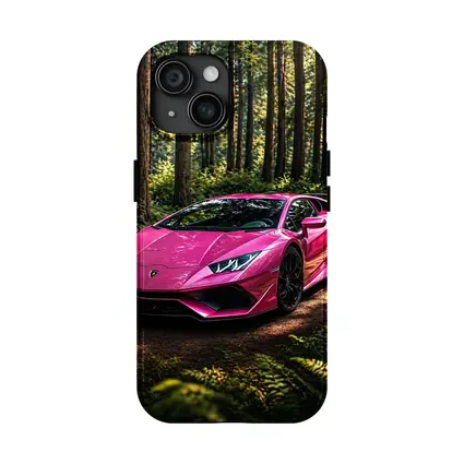 Pink Lamborghini Huracan Forest Dirt Road