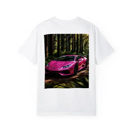 Pink Lamborghini Huracan Forest Dirt Road