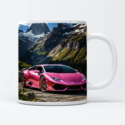 Pink Lamborghini Huracan Mountain Backdrop