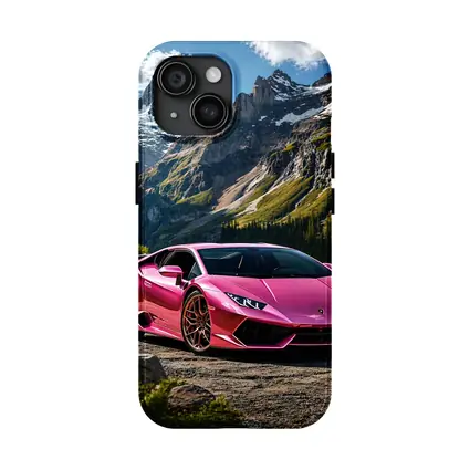 Pink Lamborghini Huracan Mountain Backdrop