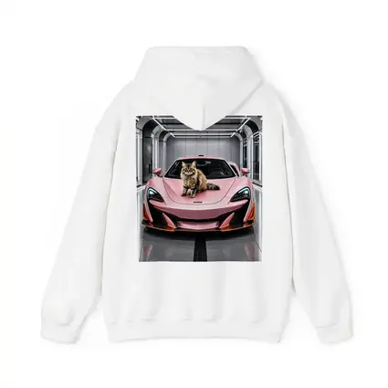 Pink McLaren Cat Sitting On Hood