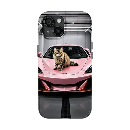 Pink McLaren Cat Sitting On Hood