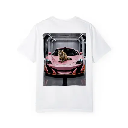 Pink McLaren Cat Sitting On Hood