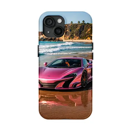 Pink McLaren 570S on Sunny Beach