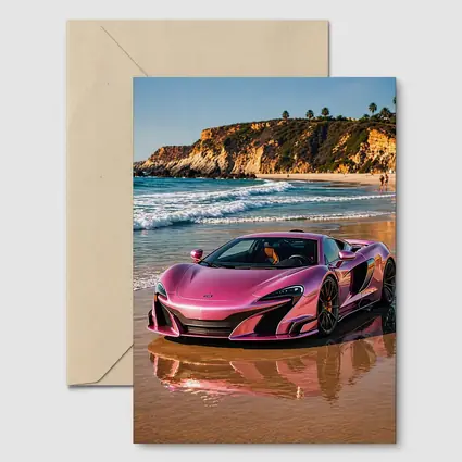 Pink McLaren 570S on Sunny Beach