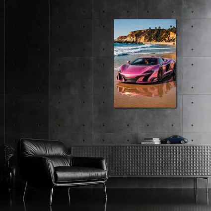 Pink McLaren 570S on Sunny Beach