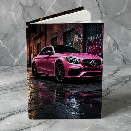 Pink Mercedes AMG C63 Graffiti Alley Night
