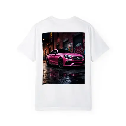 Pink Mercedes AMG C63 Graffiti Alley Night
