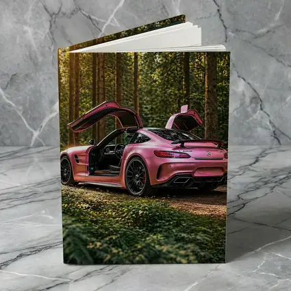 Pink Mercedes AMG GT Forest Setting