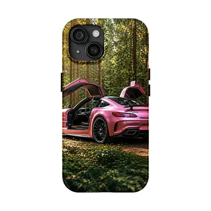 Pink Mercedes AMG GT Forest Setting