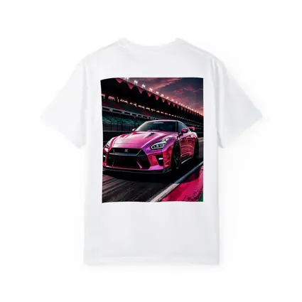 Pink Nissan GT-R On Racing Track