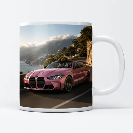 BMW M4 Convertible Pink Coastal Road Drive