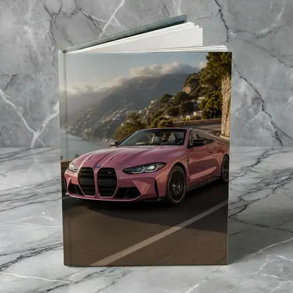 BMW M4 Convertible Pink Coastal Road Drive