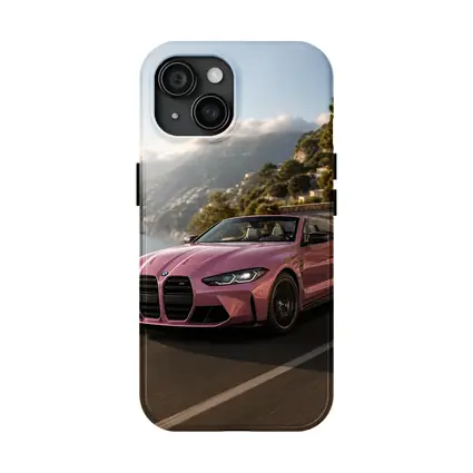 BMW M4 Convertible Pink Coastal Road Drive