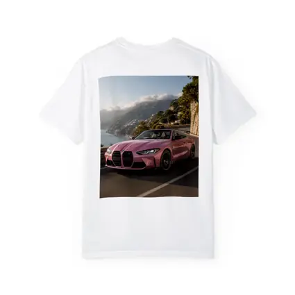 BMW M4 Convertible Pink Coastal Road Drive