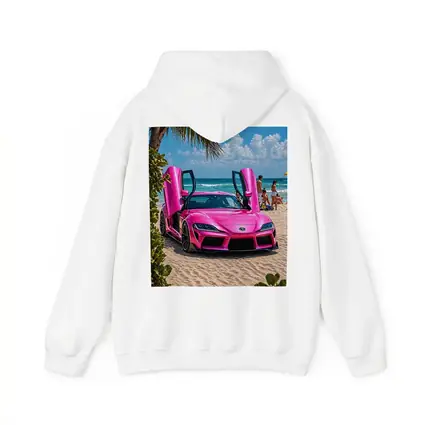 Pink Toyota GR Supra On Sunny Beach