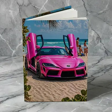 Pink Toyota GR Supra On Sunny Beach