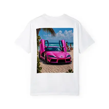 Pink Toyota GR Supra On Sunny Beach