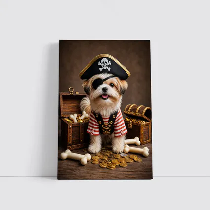 Shih Tzu Pirate Dog Treasure Chest Gold