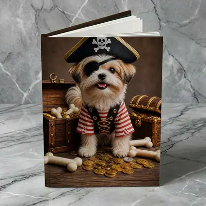 Shih Tzu Pirate Dog Treasure Chest Gold