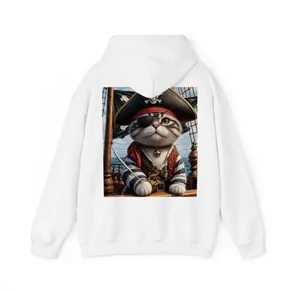 Pirate Cat on Ship Deck Ocean