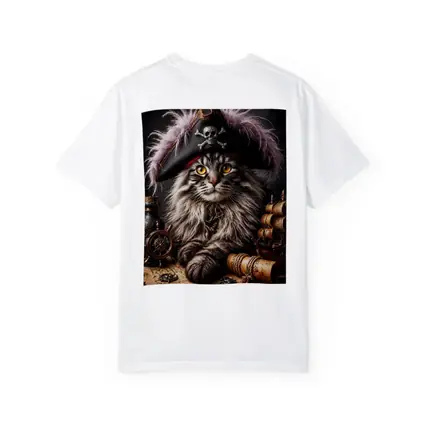 Maine Coon Pirate Captain Treasure Map Portrait