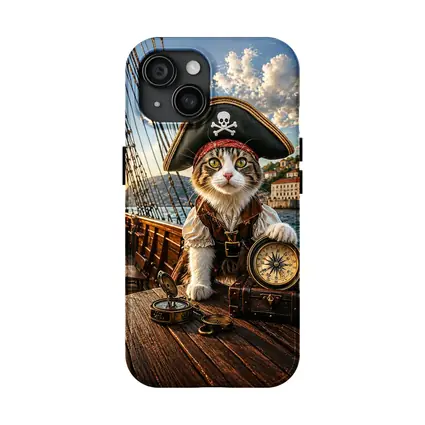 Pirate Cat With Compass On Ship