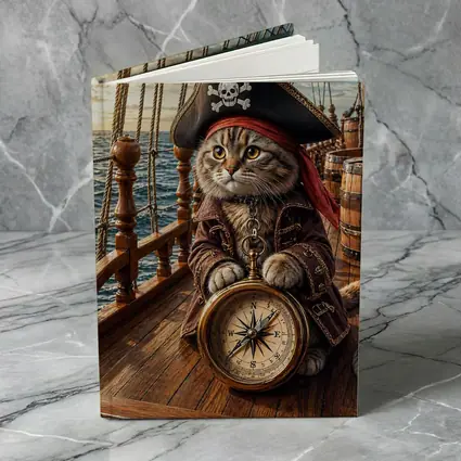 Scottish Fold Pirate Cat Compass Ship Deck