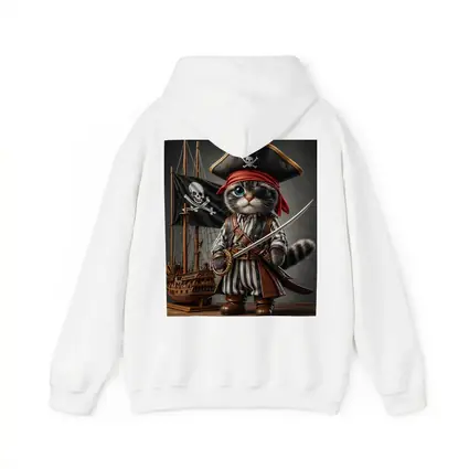 Pirate Cat With Sword and Ship