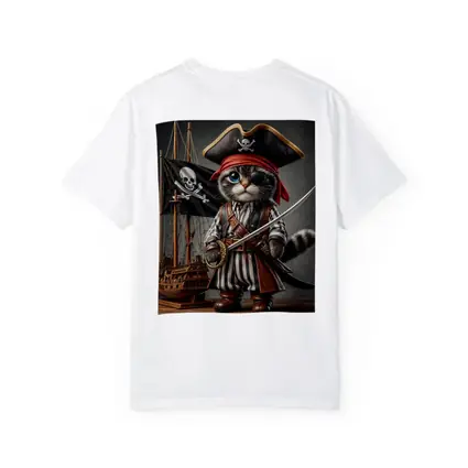 Pirate Cat With Sword and Ship
