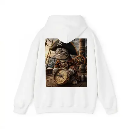 Scottish Fold Pirate Cat Holding Compass Ship