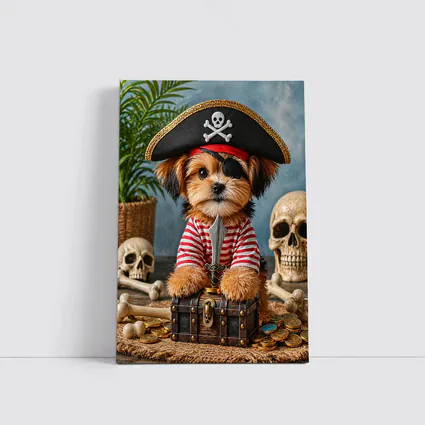 Yorkshire Terrier Pirate Captain Treasure Chest
