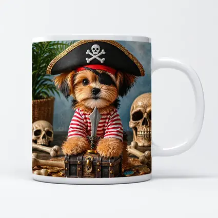 Yorkshire Terrier Pirate Captain Treasure Chest