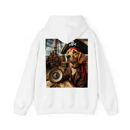 Golden Retriever Pirate Captain Ship Deck