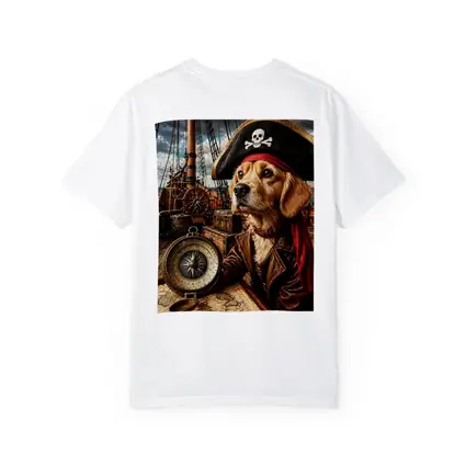 Golden Retriever Pirate Captain Ship Deck