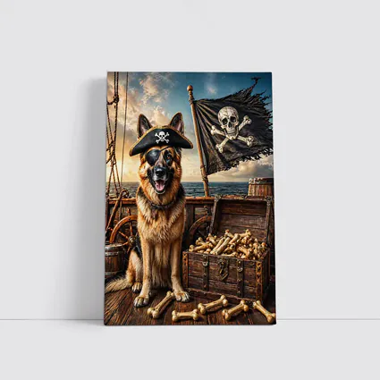 Pirate German Shepherd Dog Ship Treasure Chest