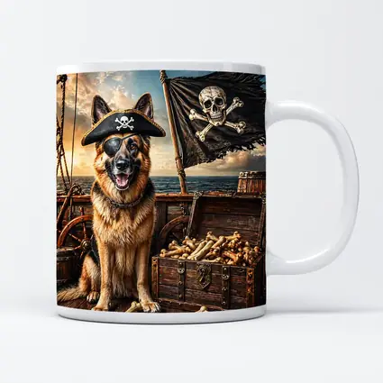 Pirate German Shepherd Dog Ship Treasure Chest