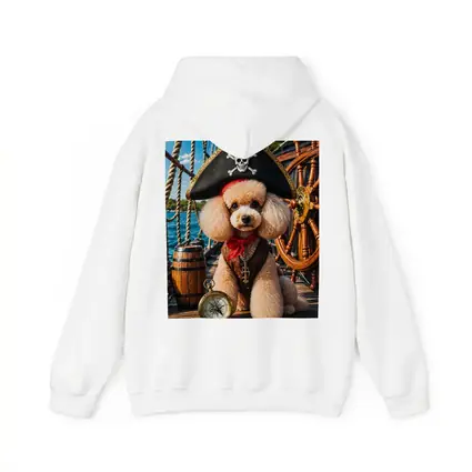 Pirate Poodle Captain on Wooden Ship Deck
