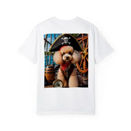 Pirate Poodle Captain on Wooden Ship Deck