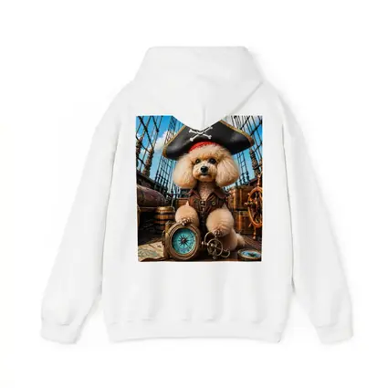 Pirate Poodle Captain on Wooden Ship
