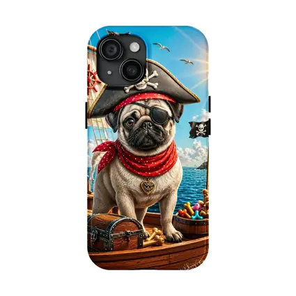 Pirate Pug Dog on Adventure Ship
