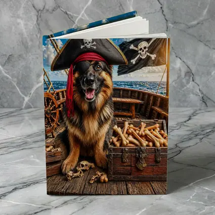 Pirate German Shepherd Dog Treasure Ship