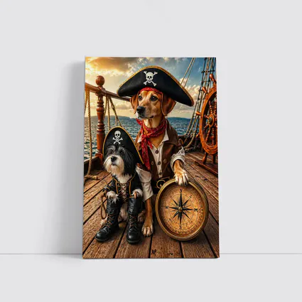 Pirate Dogs on Ship Deck Adventure