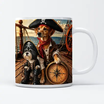 Pirate Dogs on Ship Deck Adventure