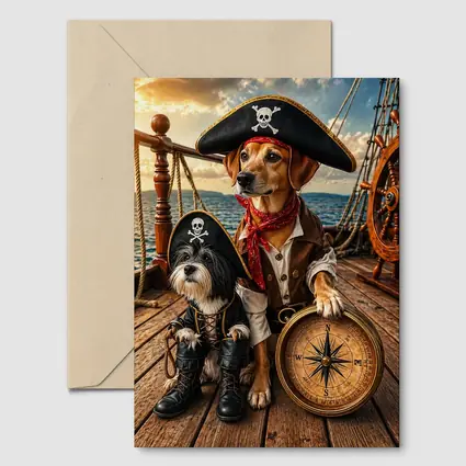 Pirate Dogs on Ship Deck Adventure
