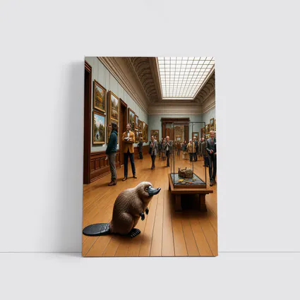 Platypus Standing Inside Classic Art Museum