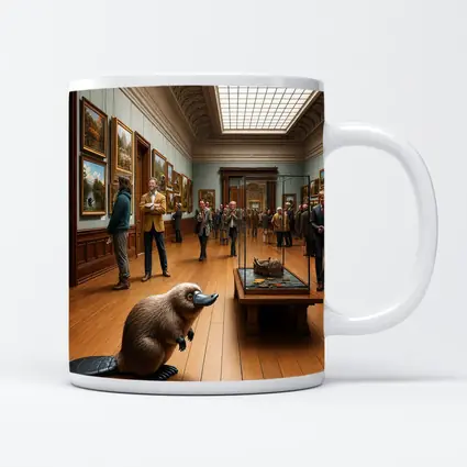 Platypus Standing Inside Classic Art Museum