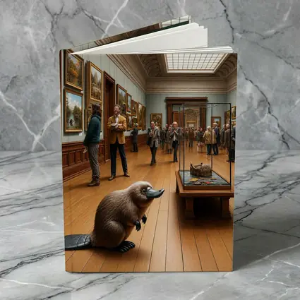 Platypus Standing Inside Classic Art Museum