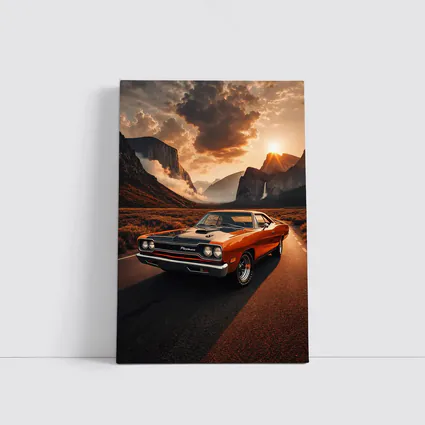 Plymouth Road Runner Classic Muscle Mountain Sunset